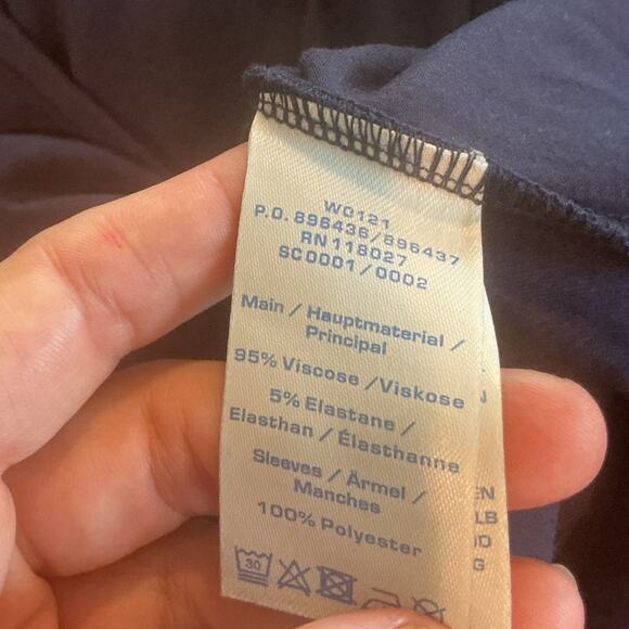 Boden Womens Suplice Top Size US 10 Sheer Sleeves Classic Date Night Navy Blue - Picture 7 of 8